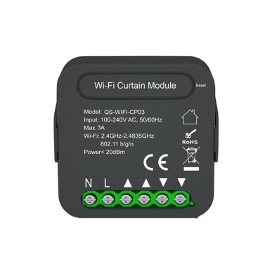 QS-WIFI-CP03 Интеллектуальный модуль переключения занавесок Tuya WiFi Модуль модификации домашних занавесок Мобильный телефон Функция синхронизации устройства Пульт дистанционного управления APP Совместимость с голосовым управлением Alexa Google Home