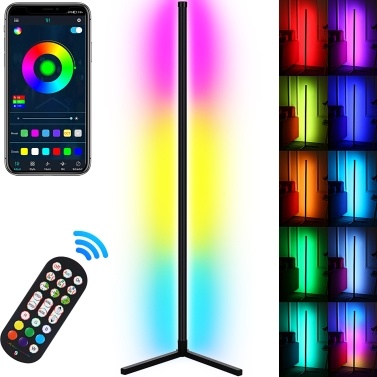 Neoglint Smart LED Corner Lamp RGB Atmosphere Напольный светильник Съемный угловой светильник Управление через приложение Пульт дистанционного управления с синхронизацией музыки USB Plug and Play